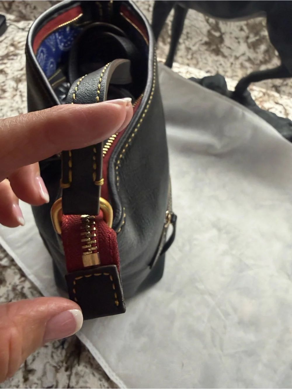 Dooney & Bourke Black Leather Crossbody with Horseshoe Appliqué - Picture 6 of 11